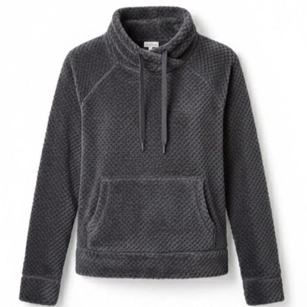 Cozy Funnel-Neck Pullover Sweater in Charcoal Gray